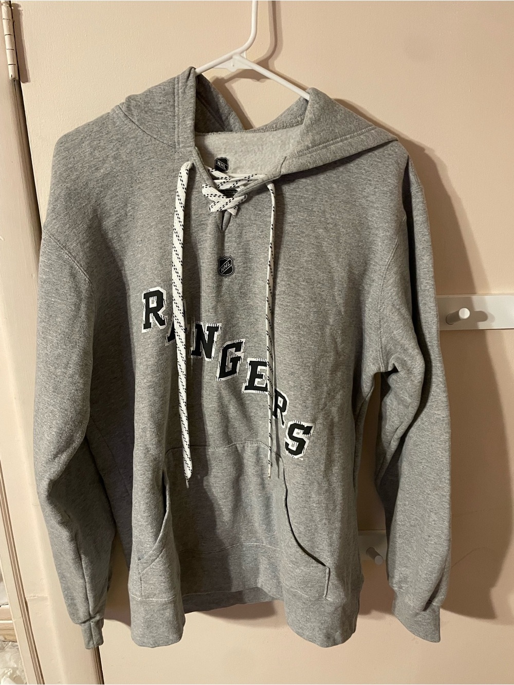 CCM Grey Rangers Lace-Up Pullover Hoodie